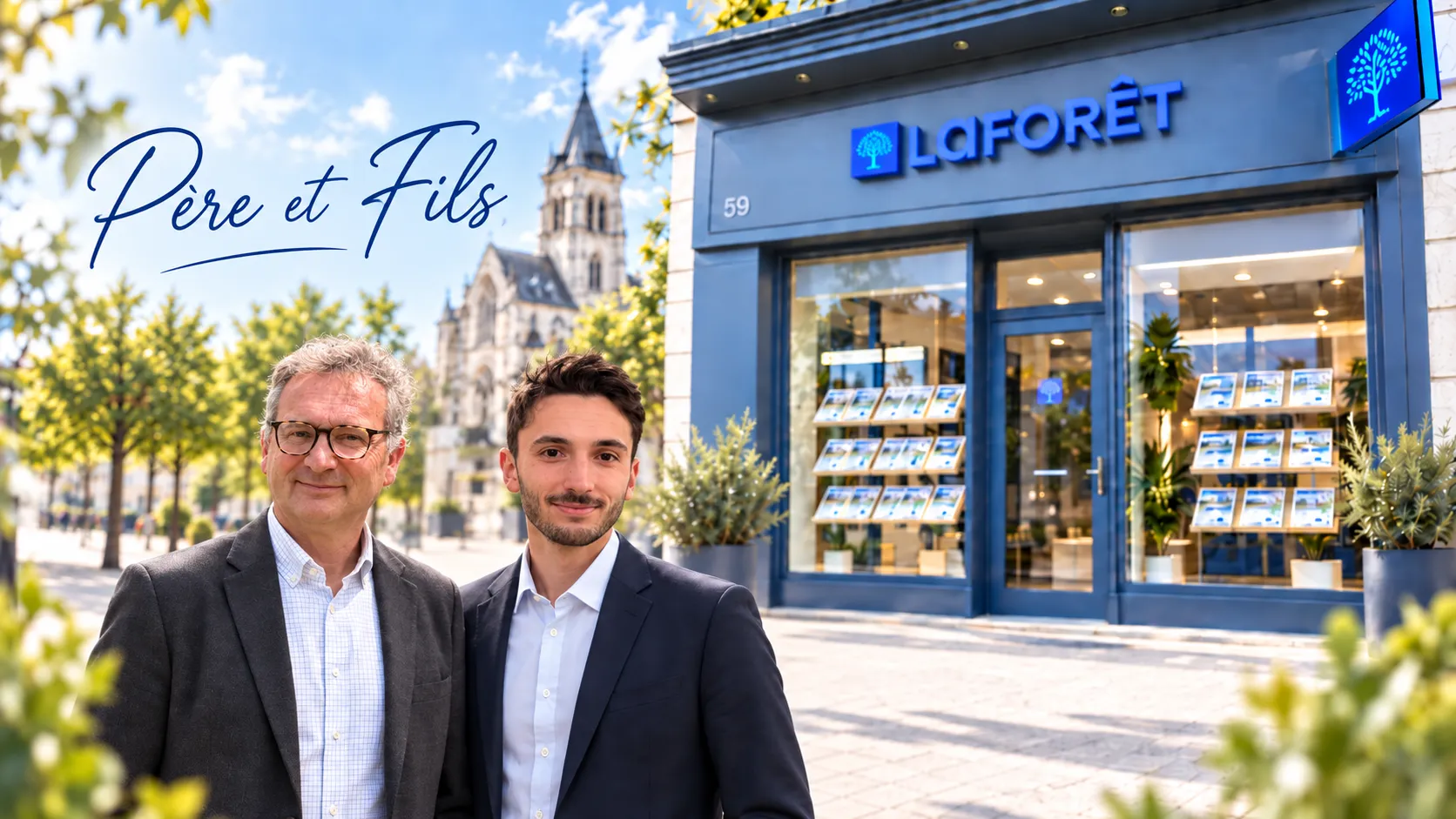 Eric et Victor Baurain, père et fils, de l'agence Laforêt Seclin